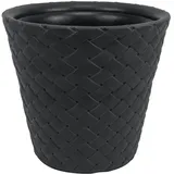 Massive anthrazit Blumentopf Matuba Kunststoff Rattan Stil Übertopf 40 cm