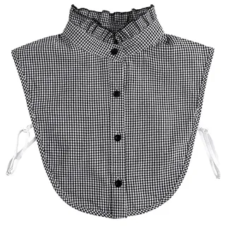 LoudSung Fake Collar Abnehmbare Bluse Falscher Kragen Halbe Hemden Kragen Plaid Designed Top Elegant für Frauen Mädchen - 16
