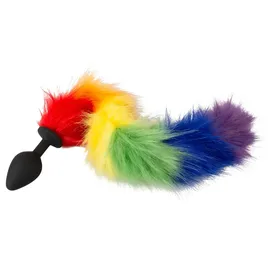 You2Toys „fluffy tail“ mit buntem Kunstfell-Schweif, schwarz