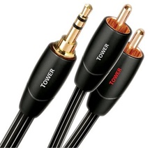 AudioQuest 1,5 m Tower 3,5 mm – 2 x RCA Audiokabel 1,5 m 3,5 mm schwarz – Audiokabel (3,5 mm, 2 x RCA, Kupfer, 1,5 m) Schwarz