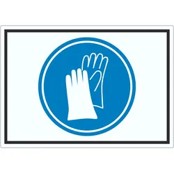 HB-Druck Schutzhandschuhe tragen Symbol Aufkleber A7 (74x105mm)