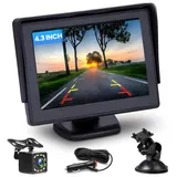 Hikity Rückfahrkamera Auto mit LCD Monitor 4.3 Zoll Rückfahrkamera Kit Nachtsicht Wasserdicht mit 33FT Kabel Verkabelte Rückfahrkamera für RV SUV Pickups LKW