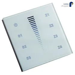 Rutec Projekt DMX Touchpanel 4 ZONEN, einfarbig DMX Touchpanel Glas - weiß RUP-PHZ510