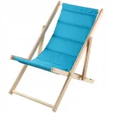 Kadax Strandliege, Blau, Holz, 53x81 cm, Gartenmöbel, Gartenliegen