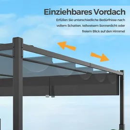 Costway Pergola 3,1 x 3,1 m Grau/Schwarz