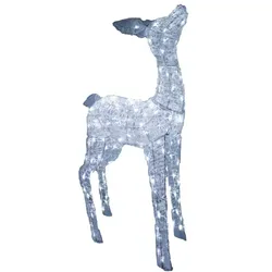 Lex XL LED Acryl Hirschkuh Weihnachtsfigur 104cm beleuchtet Weihnachtsdeko Außen & Innen kaltweiß : Kaltweiß