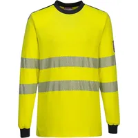 PORTWEST Multinorm Langarmshirt "FR701" WX3 FR - M - gelb/marine
