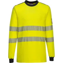 PORTWEST Multinorm Langarmshirt "FR701" WX3 FR - M - gelb/marine