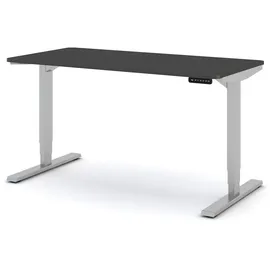 Assmann Electronic ASSMANN Schreibtisch Anthrazit Silber, Metall, 140x127x70 cm, Arbeitszimmer, Schreibtische, Bürotische