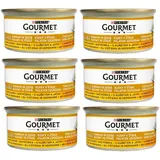 GOURMET Gold Nassfutter mit Huhn und Leber in Soße für adulte Katzen 6x85 g