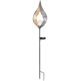 ETC Shop LED Solarleuchte, Flammen Design, silber, gelb, H 90 cm