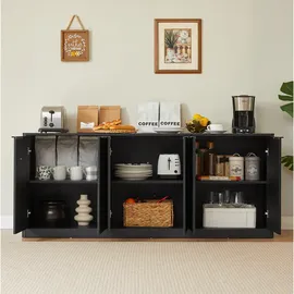 Okwish Sideboard 170 x 70,5 x 40 cm Schwarz