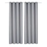 MY HOME Vorhang »Raja« Ösen 2 Stk. tlg. 2er-Set, Bestseller, einfarbig, modern, pflegeleichte Mikrofaser, grau