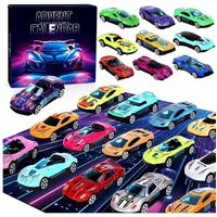 LuxusKollektion Spielzeug-Adventskalender Adventskalender 2024 Kinder 24 Stück Auto Weihnachten Countdown Alloy
