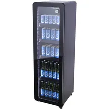 Gastro-Cool Glastürkühlschrank, Werbekühlschrank, Retro Design, elegant, schwarz, GCGD135