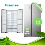 Hisense Side by Side Kühl Gefrierkombination Edelstahl NoFrost Display Inverter