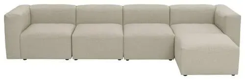 Ecksofa Lena in Creme Flachgewebe