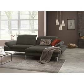 W.Schillig Eckcouch Leder 3-Sitzer Grün