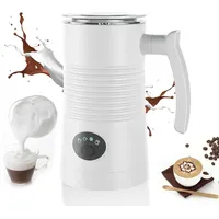 AURIVION Milchaufschäumer 4-in-1 elektrischer Milchaufschäumer für heiß & kalt, 100 W, Milk Frother leicht zu reinigen für Kaffee, Kakao & Hafermilch weiß