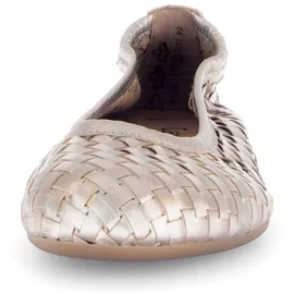 Gabor Ballerina, Schlupfschuh, Frühlingsschuh, Businessschuh mit tollem Flechtmuster goldfarben 39 EU (6 UK)