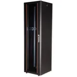 Roline 19-Zoll Netzwerkschrank Basic 42 HE, 600x600 BxT Glastür schwarz