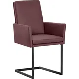 K+W Komfort & Wohnen Armlehnstuhl, stabiles Hochkantrohr, Untergestell in Edelstahloptik oder schwarz rot