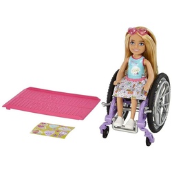 Mattel® Puppen Accessoires-Set Mattel HGP29 - Barbie - Chelsea - Puppe mit Rollstuhl und Rampe bunt