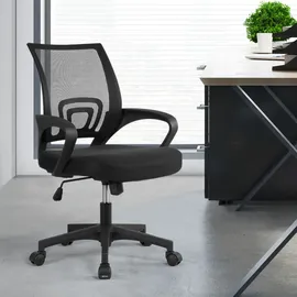 Yaheetech Drehstuhl Kunststoff Schwarz