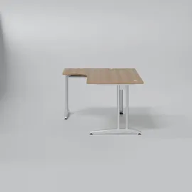 Hammerbacher Eckschreibtisch VBS82/5 lichtgrau/silber