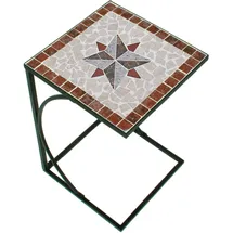 Garden Pleasure Amarillo Beistelltisch 35 x 35 x 53 cm grau/rot