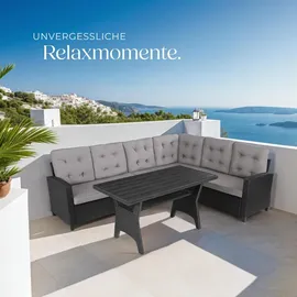 Tectake tectake® Rattan Lounge Catania für 6 Personen, widerstandsfähig