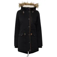 Oxmo Parka OXAnna Damen, Winterparka Mantel mit Fellkapuze und Teddy-Futter | Gr.: S