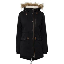 Oxmo Parka OXAnna Damen, Winterparka Mantel mit Fellkapuze und Teddy-Futter | Gr.: S