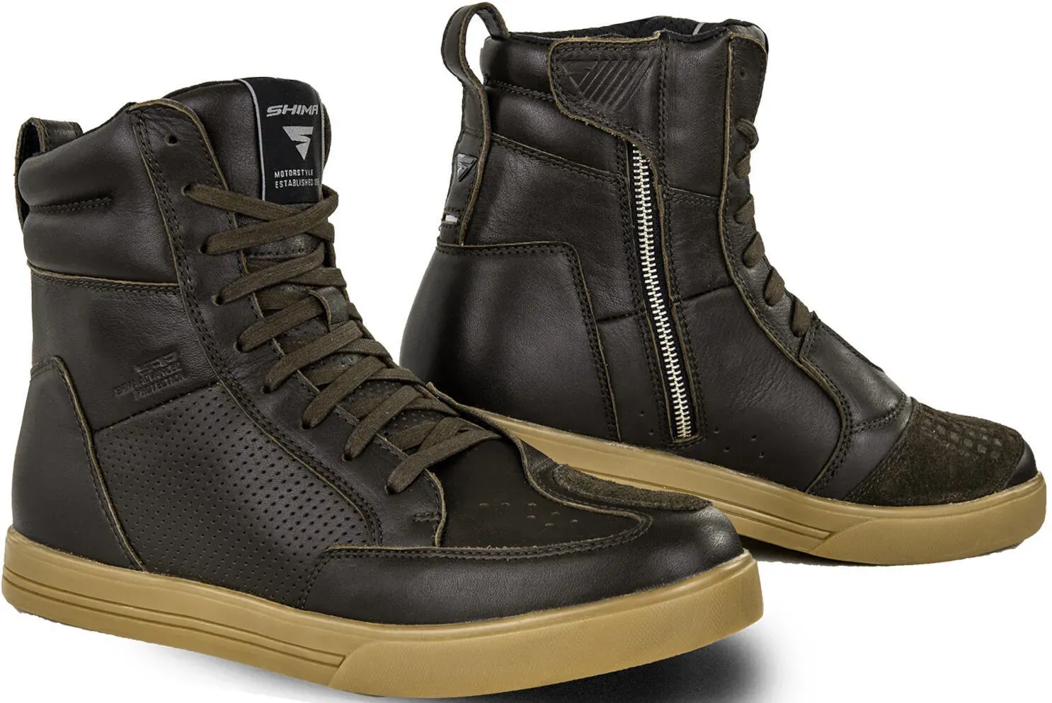 SHIMA Blake perforierte Motorrad Schuhe, braun, Größe 41 für Männer