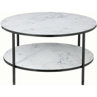 SalesFever Couchtisch Tischplatten in Marmoroptik, Weiß/Schwarz | schwarz, | Weiß, | 63706953-0 B/H/T: 80 cm x 45 cm x 80 cm,