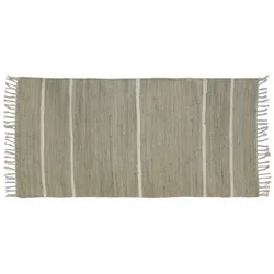 Chic Antique Flickenteppich mit Streifen, L160/B70 cm, verte