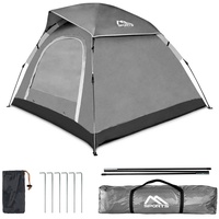 MSports® Igluzelt Campingzelt Pop Up Zelt 2-3 Personen Würfelzelt Wasserdicht Winddicht Kuppelzelt Zelt grau