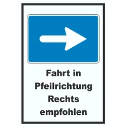 In Pfeilrichtung fahren rechts Symbol und Text A1 (594x841mm)