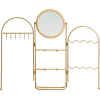Beliani Schmuckhalter mit Spiegel Gold