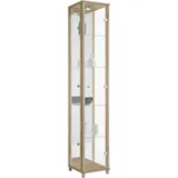Vitrine FIF MÖBEL "OPTIMA", eichefarben sägerau, Holzwerkstoff, Sicherheitsglas ESG, Schränke, Vitrine, Standvitrine/Glasvitrine 1x Glastür,perfekt für Sammler,Sammlervitrine