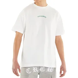 Sixth June Gothic Herren T-Shirt mit großem Schriftzug Rücken Print Baumwoll-Shirt Rundhals-Shirt M23699VTS Weiß - S