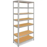 shelfplaza HOME 200x80x30 cm Schwerlastregal in verzinkt mit 7 Böden und 125 kg Traglast pro Boden