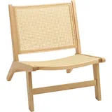 Rattanstuhl, Lesestuhl, Holzrahmen, Breiter Sitz, 64 X 70 X 74 Cm, Naturholz