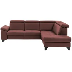 Kollektion Kraft Ecksofa Echtleder Linda ¦ lila/violett ¦ Maße (cm): B: 261 H: 98 T: 209