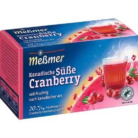 Meßmer Kanadische Süße Cranberry 20 Teebeutel | Glutenfrei | Laktosefrei | Vegan