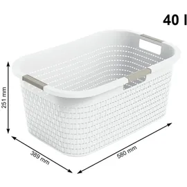 Rotho Wäschekorb Country, 40 L weiß