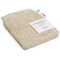 S.Oliver Waschhandschuh 16 x 21 cm Baumwolle Beige Natur