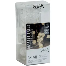 StarTrading LED-Lichterkette Kugeln Eisglas 1,4 m Warmweiß