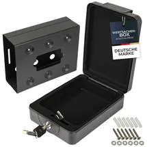 HMF 307-02 Anschraubbare Dokumentenbox, 20 x 15,5 x 7 cm, Schwarz