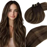 Vivien Echthaar Tressen Extensions Remy Tressen Echthaar Extensions Schwarz Ombre Kastanienbraun Extensions Echthaar Tressen 40cm 100g #1B/6/1B